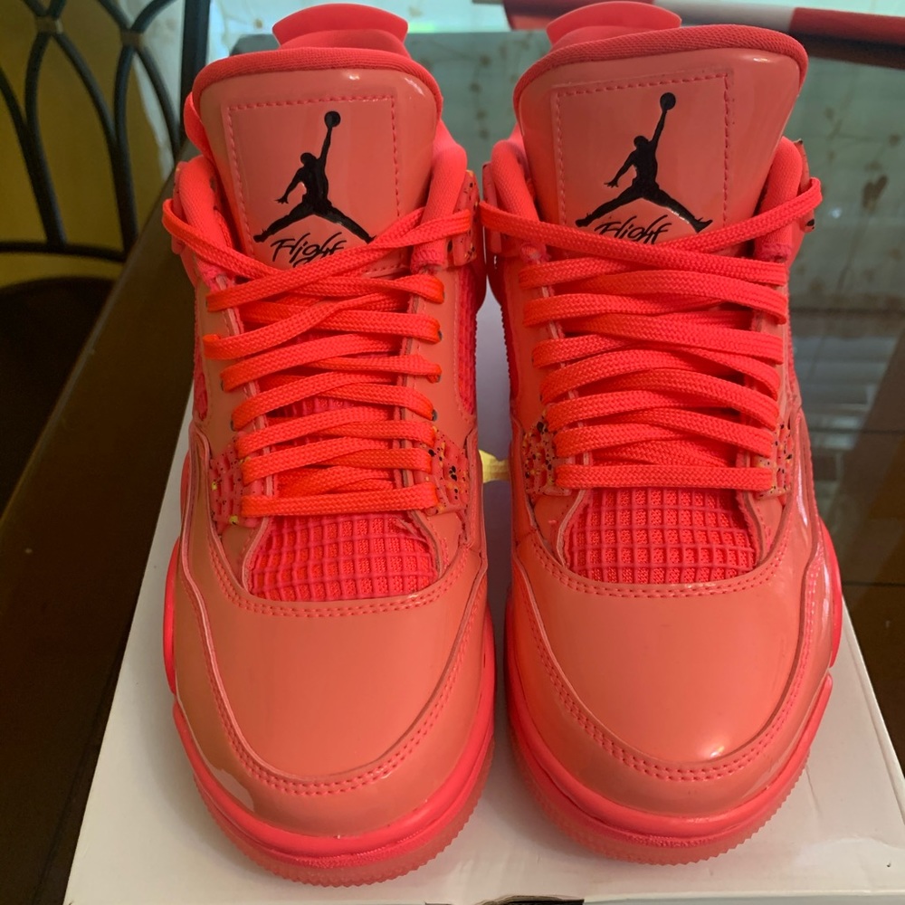 6.5 women’s retro 4’s neon pink